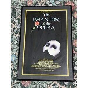 Vintage Phantom of the Opera Broadway 22" × 14" Window Card Poster Framed